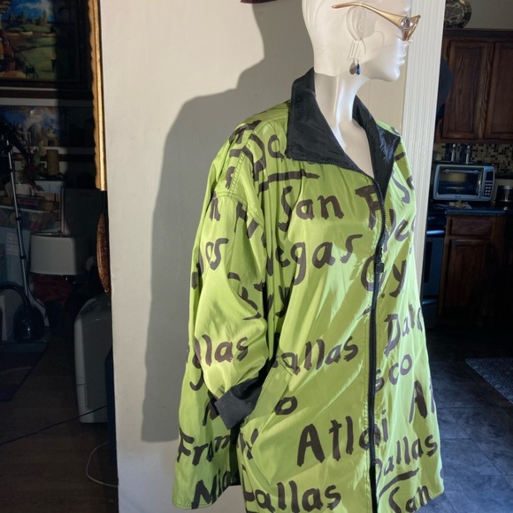 Mycra Pac Tour Green & Black Reversible Full Zip Flair Trench Coat